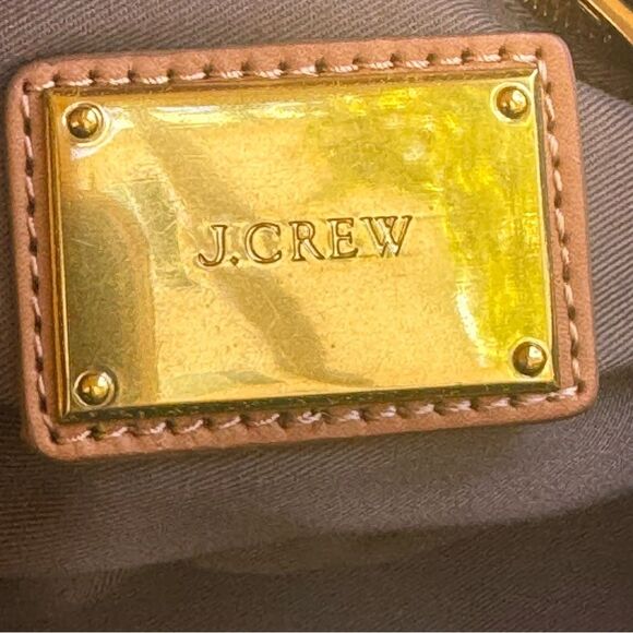 J. Crew 100% Real Leather Purse Tote Bag W Old Gold Zippers Excellent Condition - Picture 15 of 16